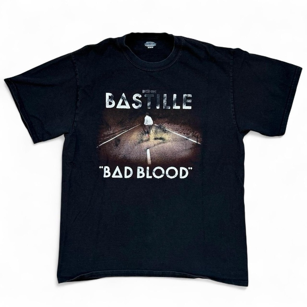Bastille Bad Blood2014 Tour‎ Black T-Shirt Adult Size Medium Band Music Car Tee